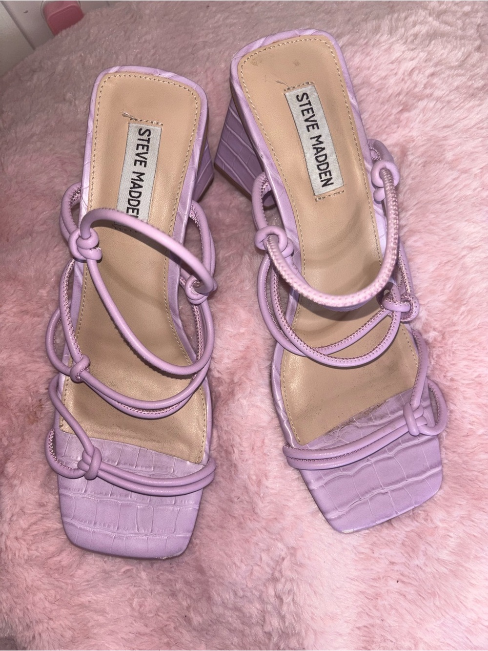 Steve Madden Lilac Knot-Strap Block Heel Sandals